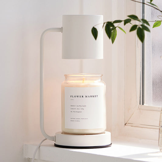 Modern Candle Warmer Table Light Metal Wax Burner Dimmable Candle Table Lamp Desk Lamp for Bedroom Living Room Atmosphere light(No aromatherapy)