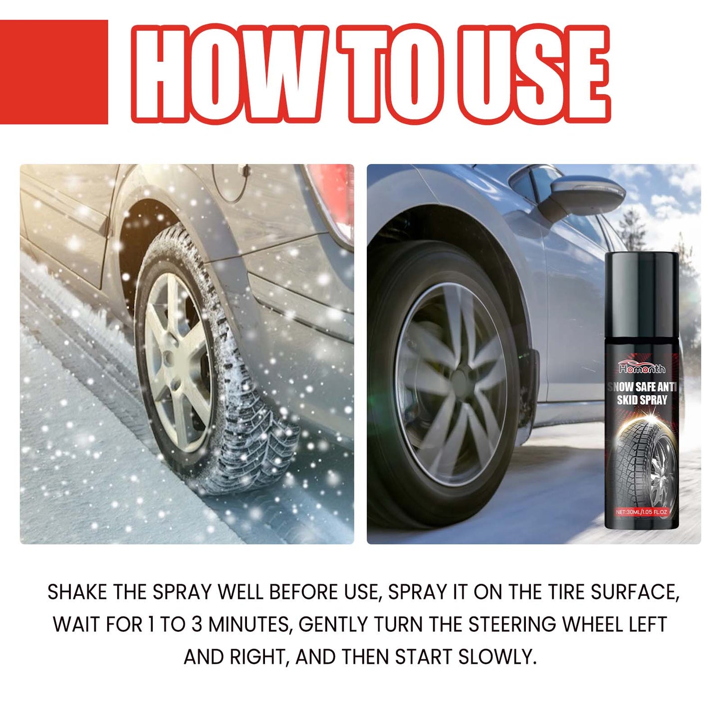 Snow Safe Anti Skid Spray, Winter Snowmobile Tire Protection And Maintenance Anti-Slip Agent