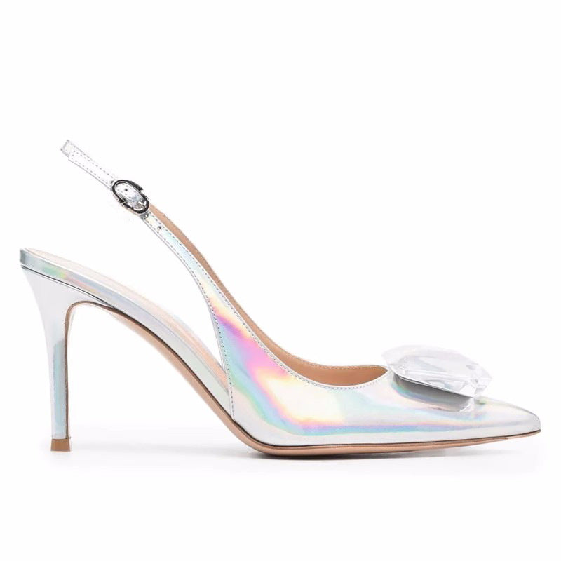 Ins Fashion Show Pointed Water Diamond One Button Simple Women's Shoes Single Shoes