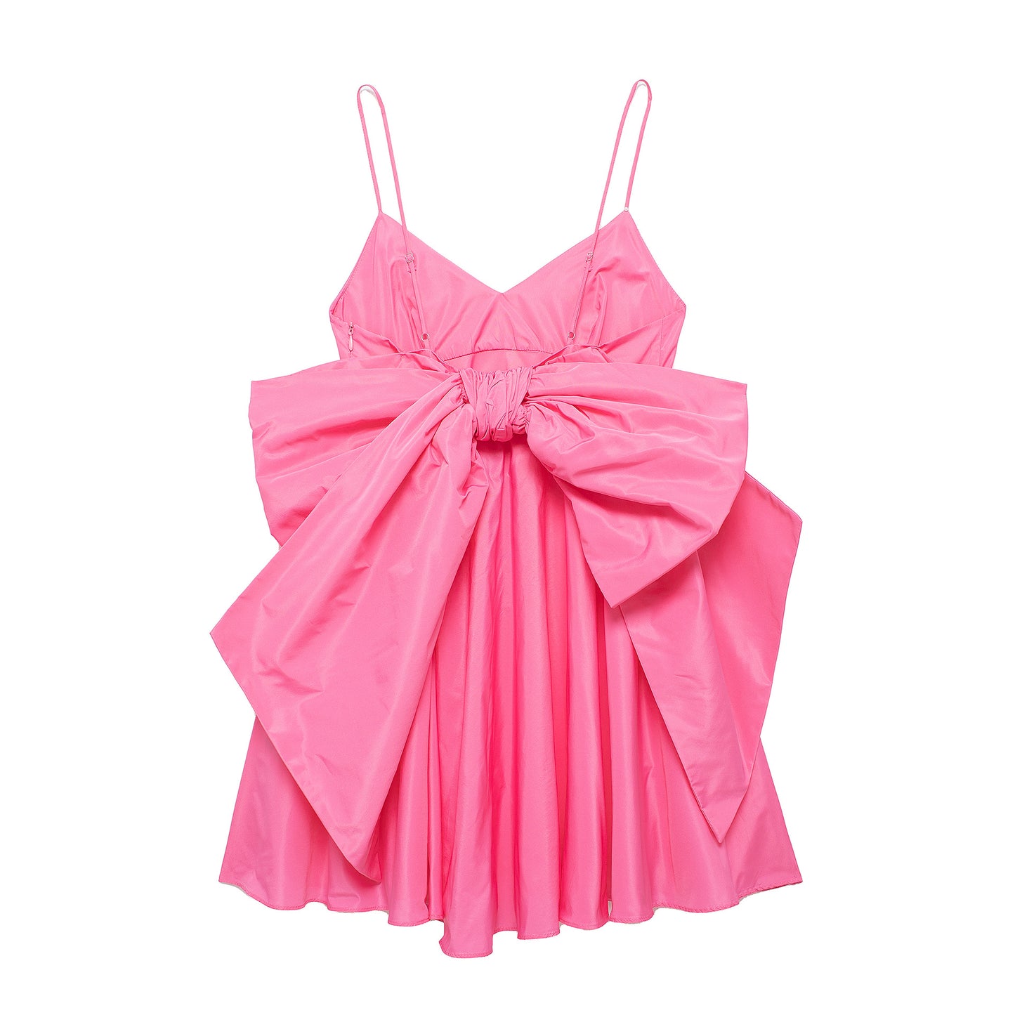 Summer new bow embellished taffeta suspender dress