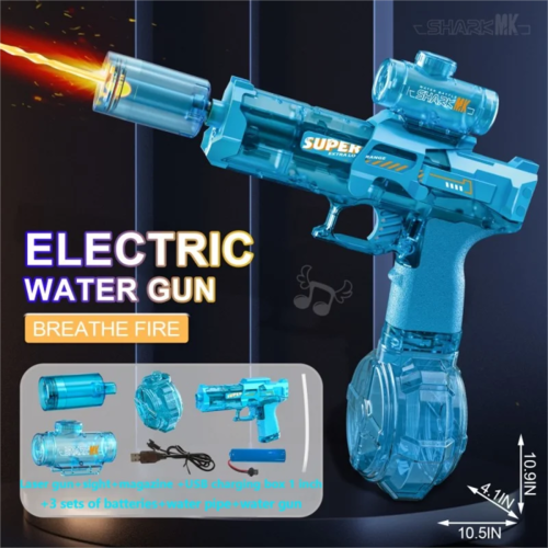 Electric water gun with nozzle flame muzzle automatic spray gun remote