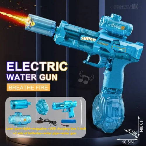 Electric water gun with nozzle flame muzzle automatic spray gun remote