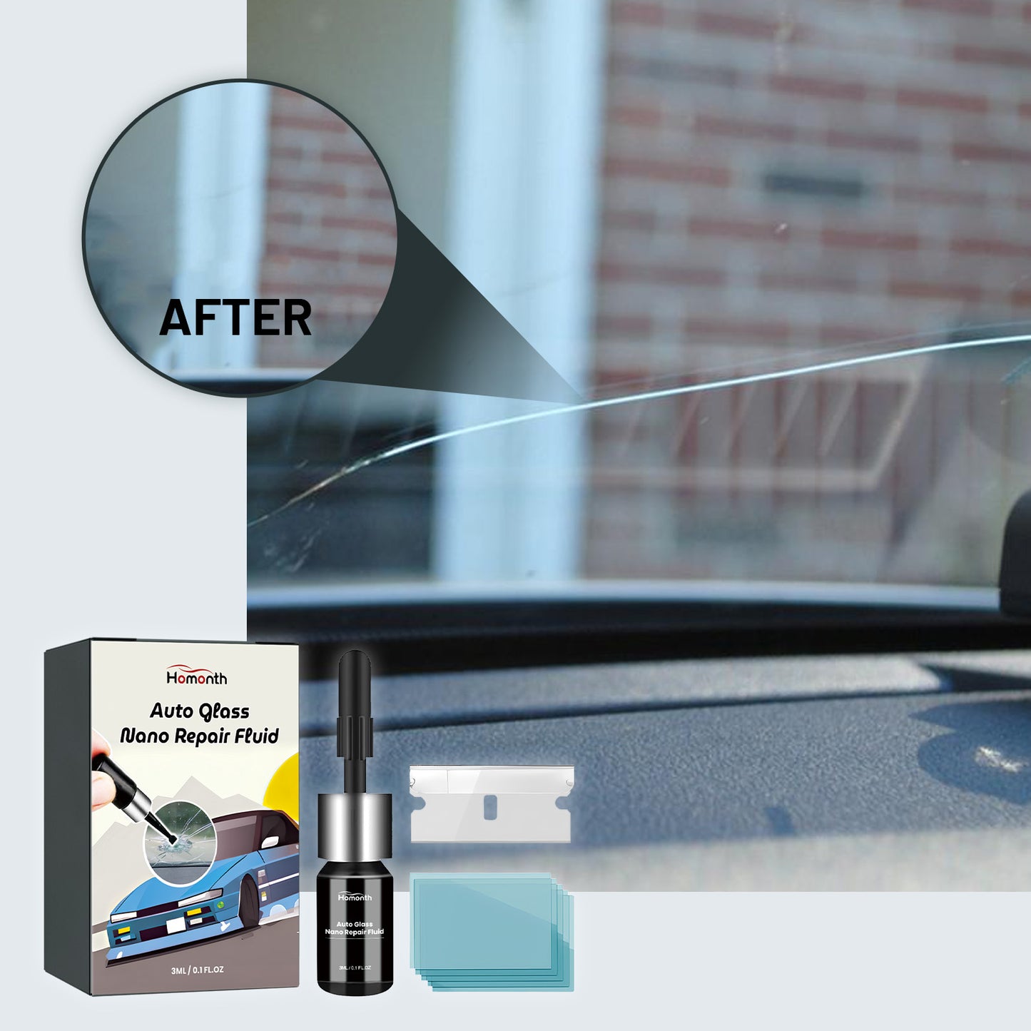 Auto Glass Nano Repair Fluid, Auto Windshield Cracks Quick Repair Adhesive Repair