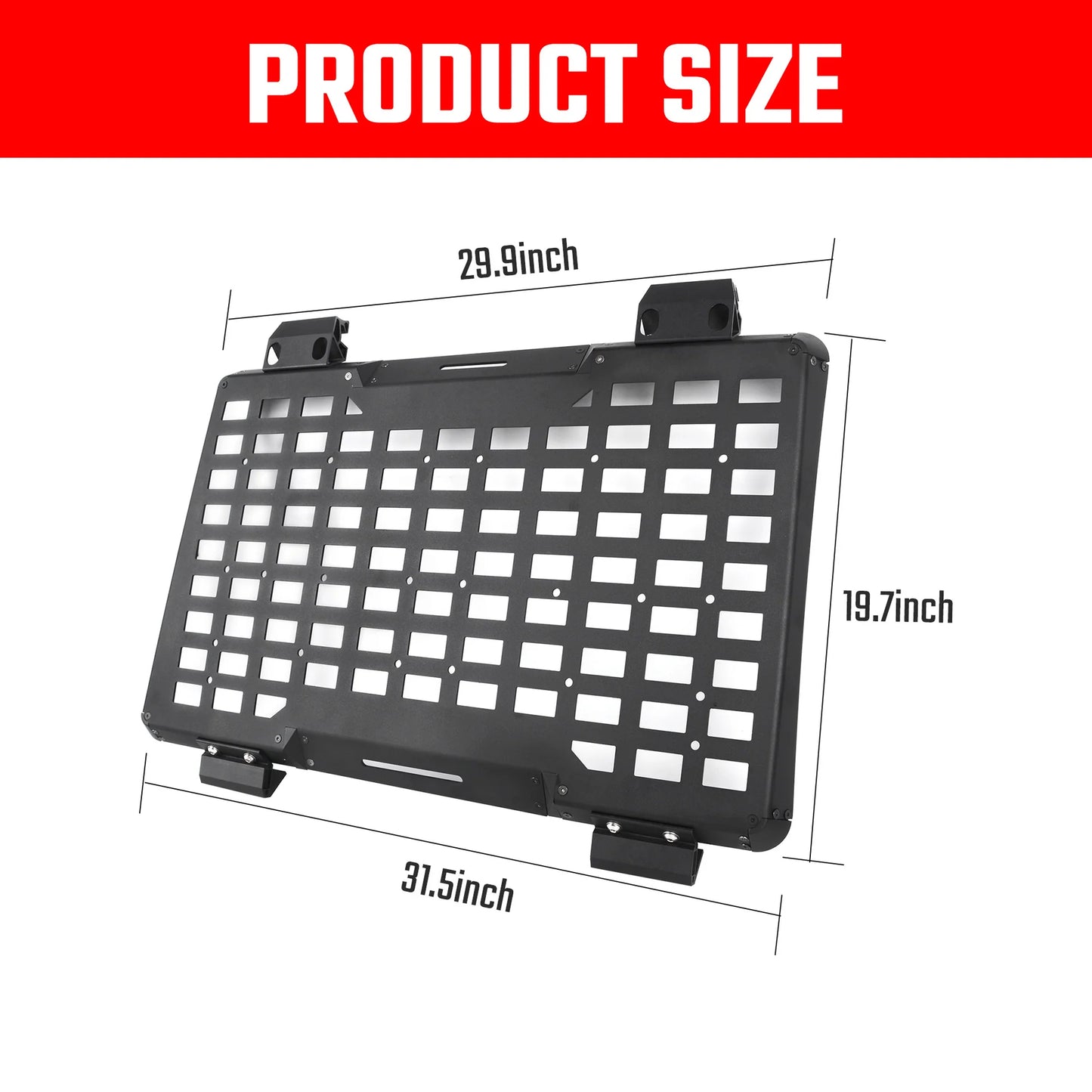 Rear Window Molle Panel System for 2018-2024 Jeep Wrangler JL 4Doors - Modular Storage and Protective Decoration