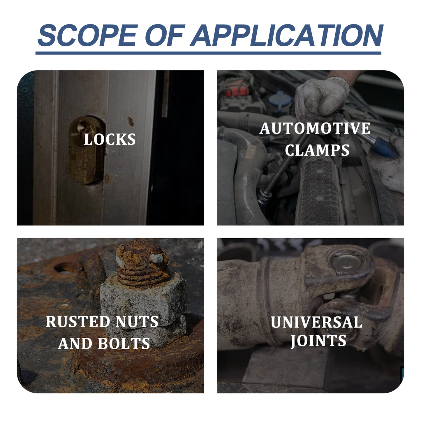 Anti-Rust Conversion Agent Spray Automobile Wheel Hub Tire Rim Door Lock Cleaning Rust Remover Lubricant