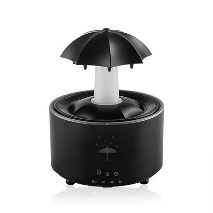 Rotating umbrella water droplet humidifier household heavy fog desktop rainbow lights remote control aromatherapy machine