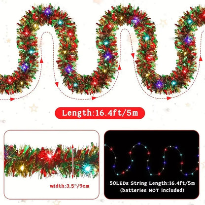Christmas decoration ribbon, Christmas party atmosphere, venue arrangement, floral and madder hair strips