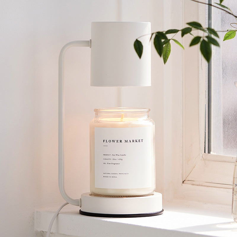 Modern Candle Warmer Table Light Metal Wax Burner Dimmable Candle Table Lamp Desk Lamp for Bedroom Living Room Atmosphere light（No aromatherapy）