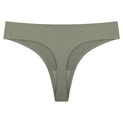 Women's T-back One-piece Seamless Low-waist Sexy Ice Silk T-pants Pure Cotton Bottom Crotch T-back Panties