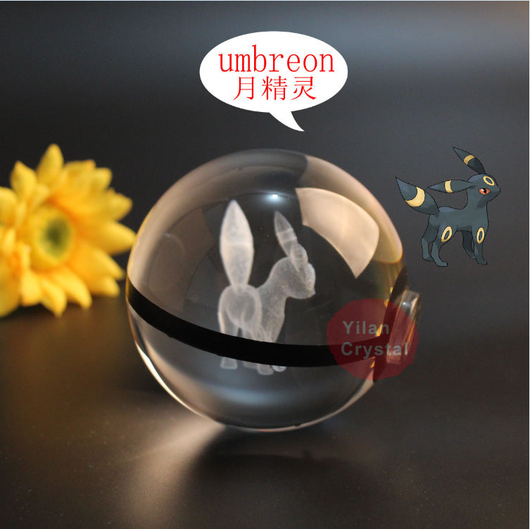 Pokemon Crystal Ball 3D Pikachu Gengar Mew Mewtwo Lamp Base Pokeball Crystal Pokemon Glass Ball Figure Night Light Birthday Gift