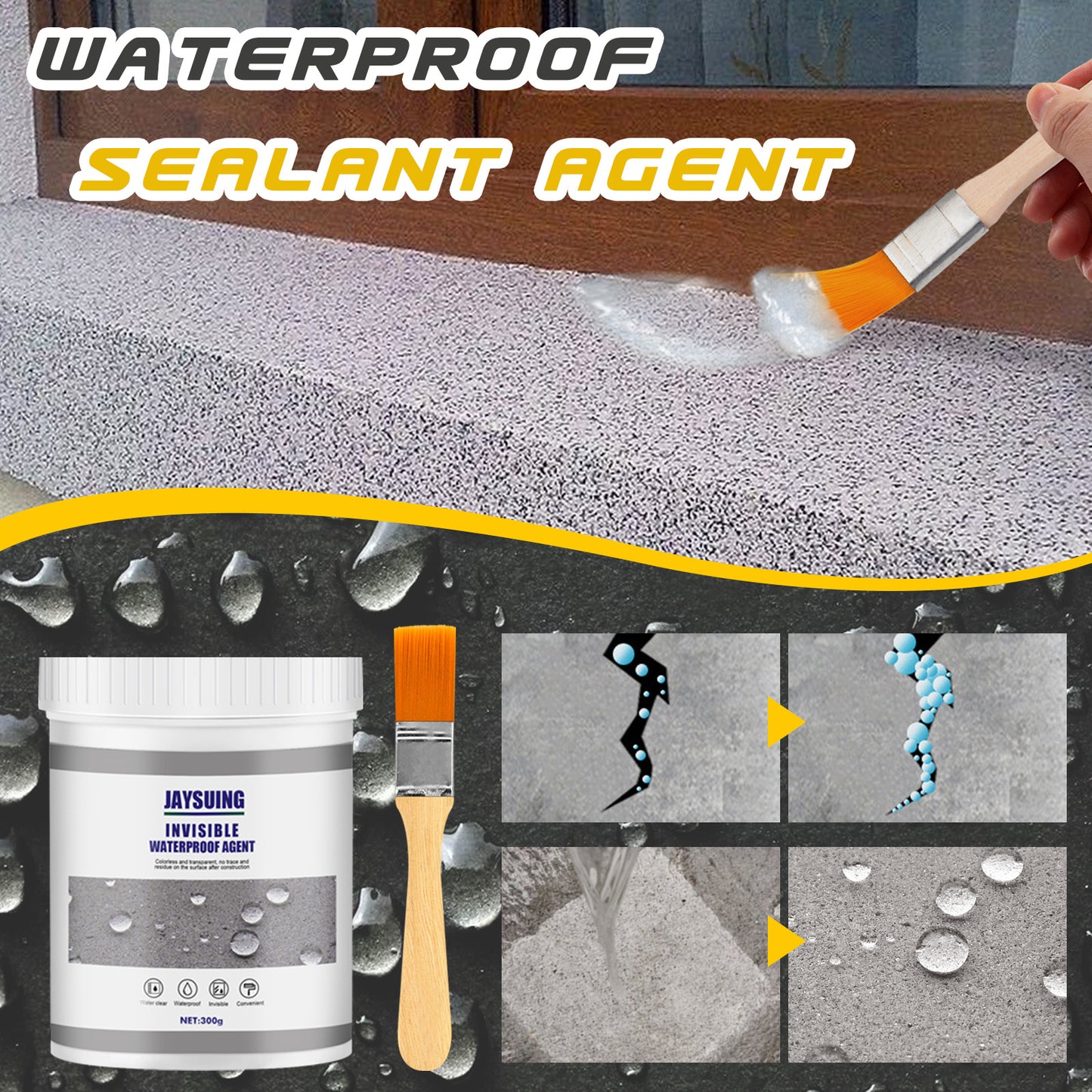 Jaysuing Bathroom Waterproofing Agent Anti-Leakage Water Plugging And Repairing The Outer Wall Of The Kitchen Without Smashing Bricks To Repair Leakage Sealing Paint