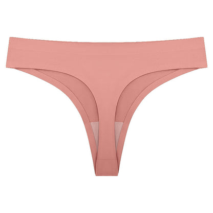 Women's T-back One-piece Seamless Low-waist Sexy Ice Silk T-pants Pure Cotton Bottom Crotch T-back Panties