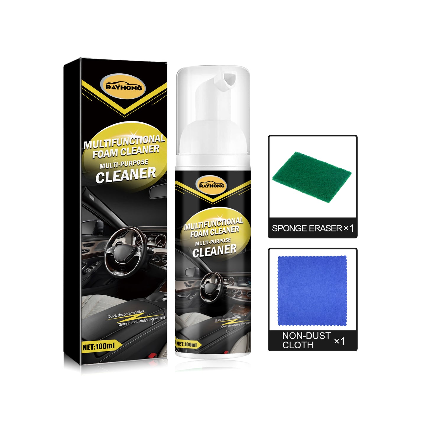 Car Interior Cleaner, Interior Instrument Panel Cleaning Maintenance Polishing Refurbished Multi-Functional Cleaner