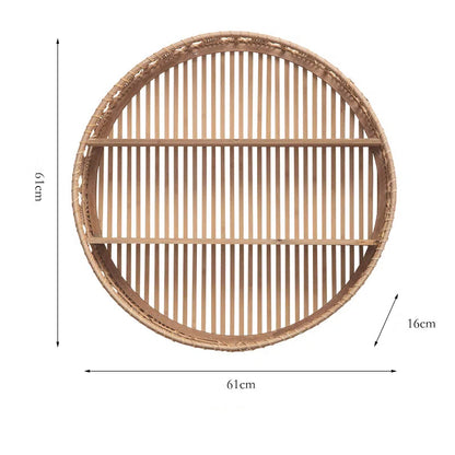 Weaving layer shelf storage rack background wall storage display shelf Bohemian style storage rack