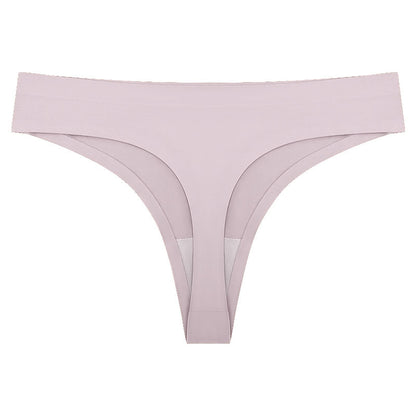 Women's T-back One-piece Seamless Low-waist Sexy Ice Silk T-pants Pure Cotton Bottom Crotch T-back Panties