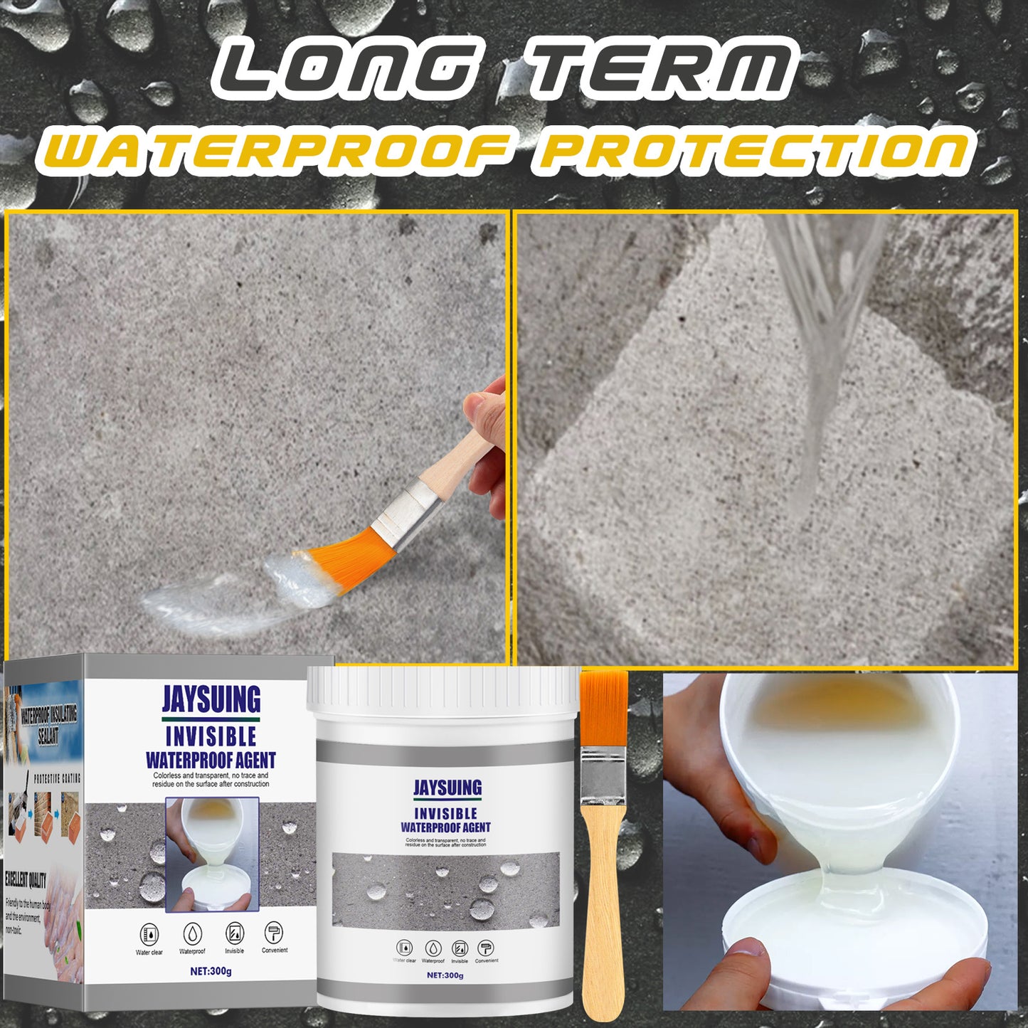 Jaysuing Bathroom Waterproofing Agent Anti-Leakage Water Plugging And Repairing The Outer Wall Of The Kitchen Without Smashing Bricks To Repair Leakage Sealing Paint