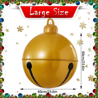 New inflatable Christmas bell with bow decoration for outdoor courtyard decoration