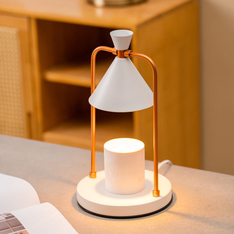 Aromatherapy desktop retro melting candle simple desk lamp bedroom dimmable melting wax lamp iron art fragrance night light