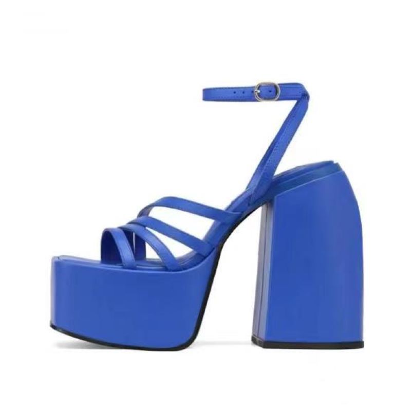 Spring New Thickened Water Platform Thick Heel Slippers Braided Sexy Strappy Sandals