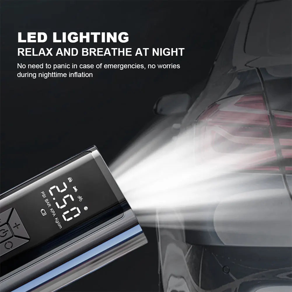 6000mAh Portable Car Air Compressor 12V 150PSI Electric Cordless Tire Inflator Pump for Motorcycle Bicycle Boat AUTO Tyre Balls