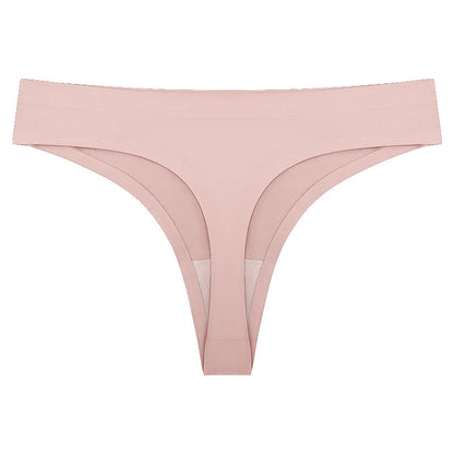 Women's T-back One-piece Seamless Low-waist Sexy Ice Silk T-pants Pure Cotton Bottom Crotch T-back Panties