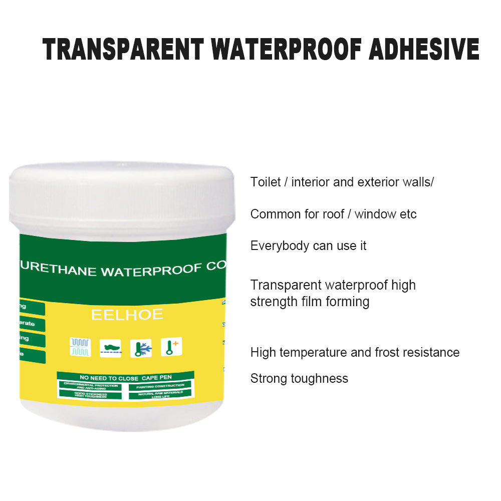 EELHOE Transparent Waterproof Glue Exterior Wall Bathroom Toilet Floor Tile Waterproof Material Waterproof Glue Gift Brush