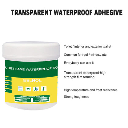 EELHOE Transparent Waterproof Glue Exterior Wall Bathroom Toilet Floor Tile Waterproof Material Waterproof Glue Gift Brush