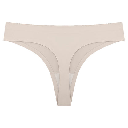 Women's T-back One-piece Seamless Low-waist Sexy Ice Silk T-pants Pure Cotton Bottom Crotch T-back Panties