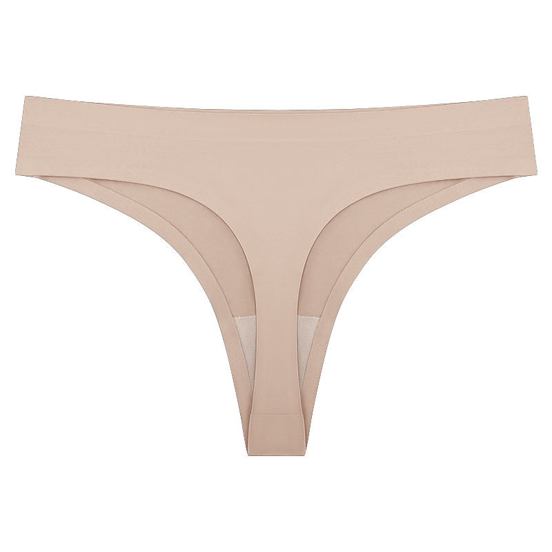 Women's T-back One-piece Seamless Low-waist Sexy Ice Silk T-pants Pure Cotton Bottom Crotch T-back Panties