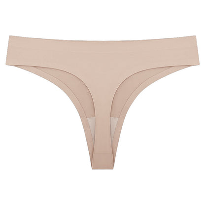 Women's T-back One-piece Seamless Low-waist Sexy Ice Silk T-pants Pure Cotton Bottom Crotch T-back Panties