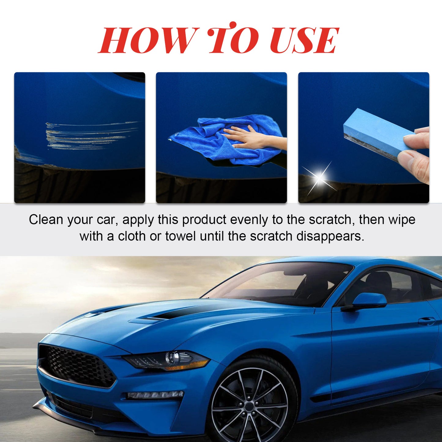 Car Paint Scratch Remover, Car Paint Scratch Repair Cleaning Cloth Scratch Maintenance Agent