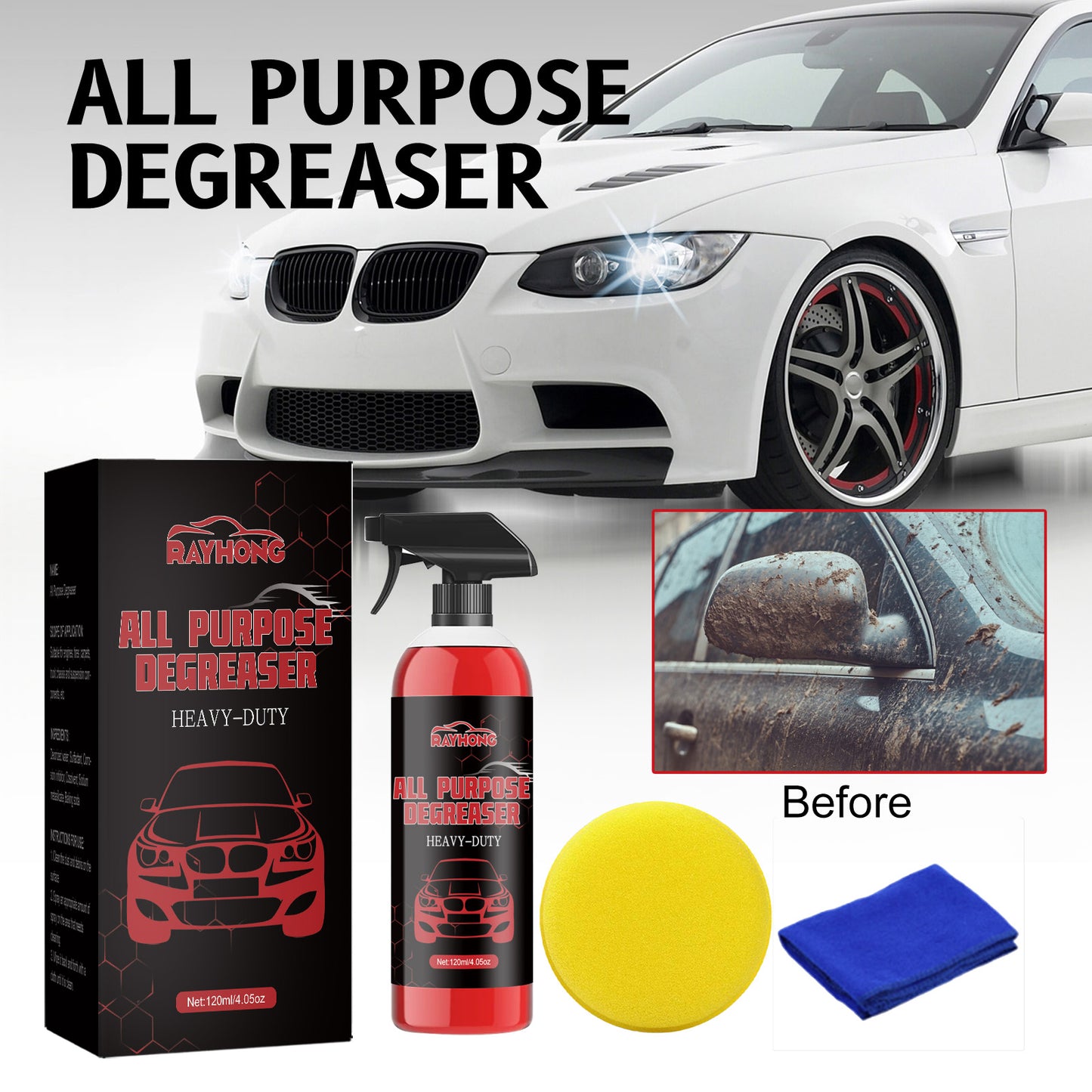 Car Multi-Functional Cleaner, Car Paint Surface Wheel Hub Metal Strong Decontamination Cleaner