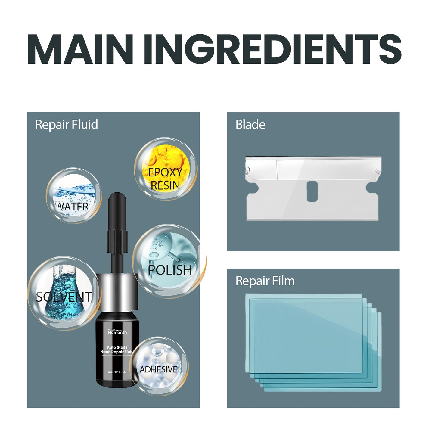 Auto Glass Nano Repair Fluid, Auto Windshield Cracks Quick Repair Adhesive Repair