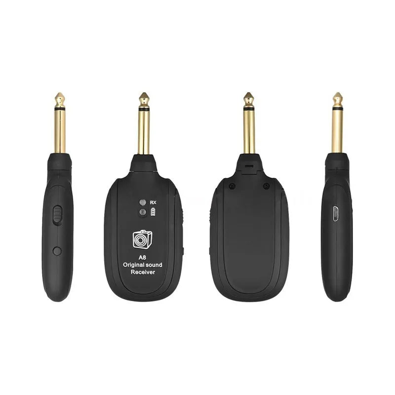 UHF Guitar Wireless System Transmitter Receiver Built-in Rechargeable Built- in Rechargeable wireless guitar transmitter