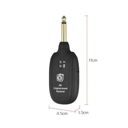UHF Guitar Wireless System Transmitter Receiver Built-in Rechargeable Built- in Rechargeable wireless guitar transmitter