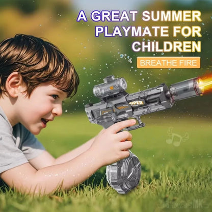 Electric water gun with nozzle flame muzzle automatic spray gun remote