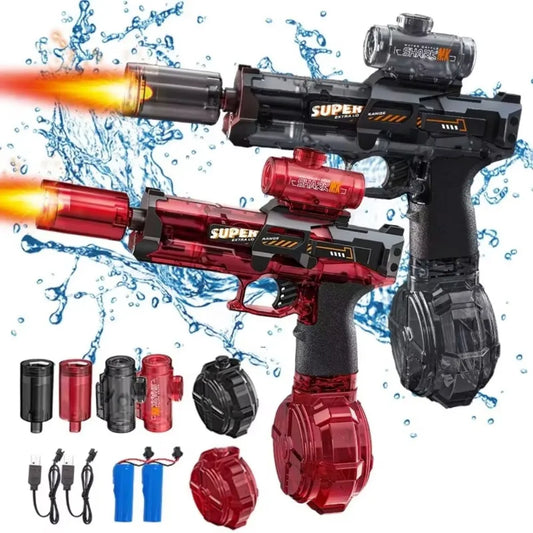Electric water gun with nozzle flame muzzle automatic spray gun remote